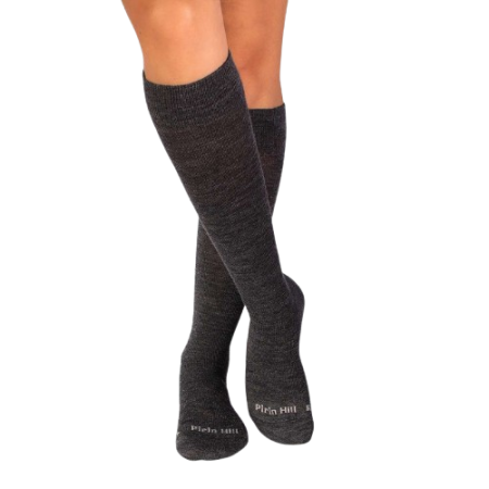 Șosete lungi compresive 3/4 din Lână Merinos Antracit [2]