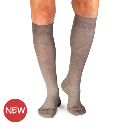 Sosete Dama - Șosete lungi compresive 3/4  din Lână Merinos Bej