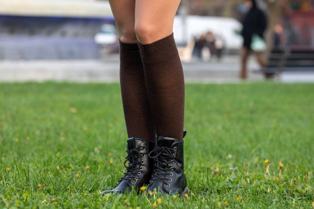 Șosete lungi compresive 3/4 din Lână Merinos Maro [3]