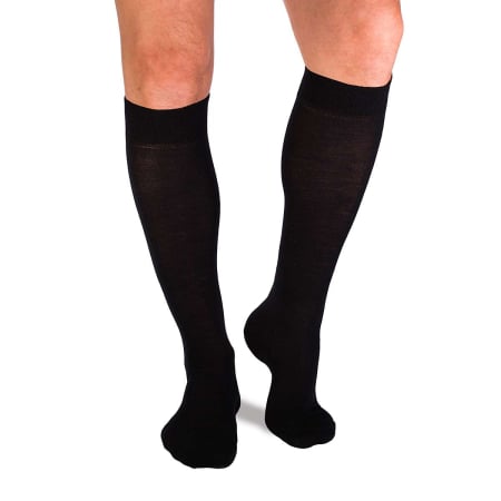 Produse - Șosete lungi compresive 3/4 din Lână Merinos Negru