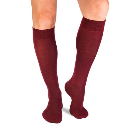 Produse - Șosete lungi compresive 3/4 din Lână Merinos Visiniu