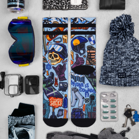 Sosete lungime medie Coolmax Snowboard Craniu [2]