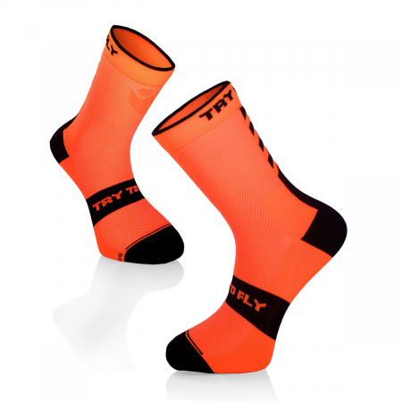 Sosete Ciclism - Sosete pentru ciclism CYCLING SOCKS Fluo Orange