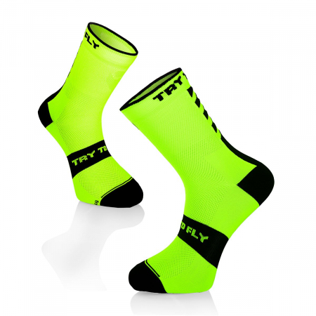 Sosete Ciclism - Sosete pentru ciclism CYCLING SOCKS Fluo Yellow
