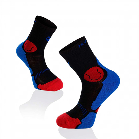 Sosete Tenis - Sosete pentru tenis Fusion Negru Rosu Albastru