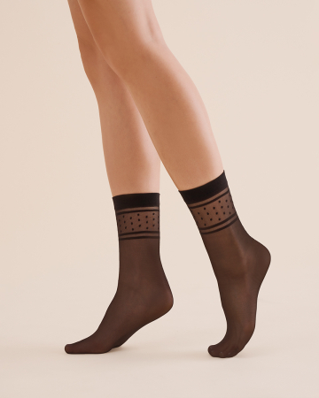 Șosete poliamidă cu dungi și buline pentru femei Nebi [3]