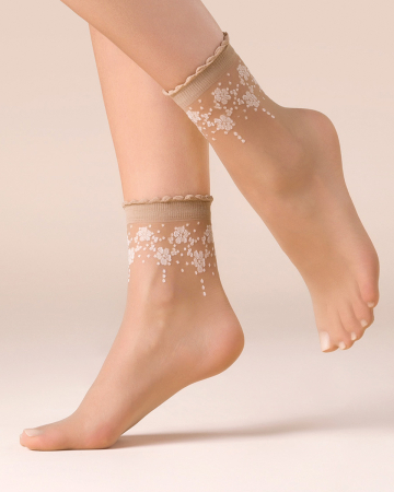 Sosete Dama - Șosete poliamidă florale Bloom 20 den