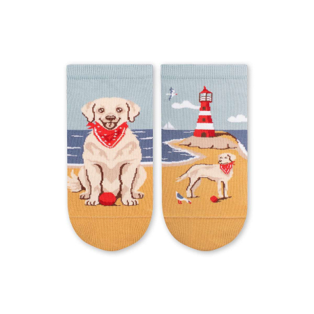 Sosete Dama - Șosete scurte bumbac Arty Socks cu Golden Retriever