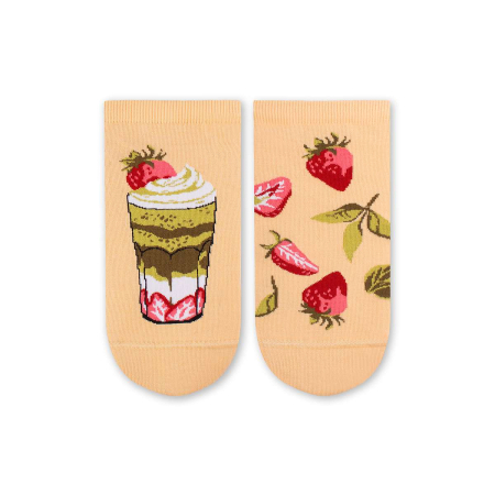 Sosete Dama - Șosete scurte bumbac Arty Socks cu Matcha Portocaliu