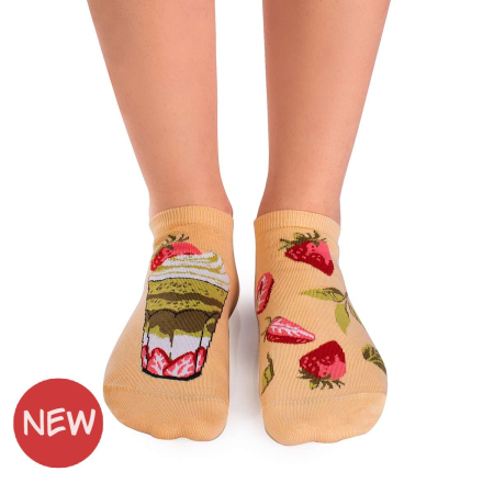 Sosete Dama - Șosete scurte bumbac Arty Socks cu Matcha Portocaliu