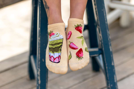 Șosete scurte bumbac Arty Socks cu Matcha Portocaliu [5]