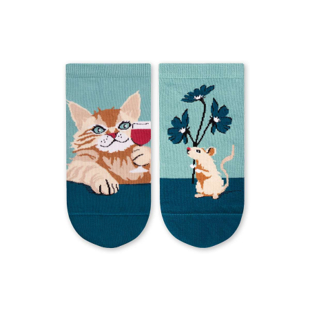 Sosete Dama - Șosete scurte bumbac Arty Socks Pisici și Șoareci