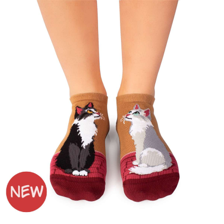 Sosete Dama - Șosete scurte bumbac Arty Socks Pisici Urbane