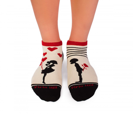 Dragoste - Sosete scurte bumbac COLOUR COTTON Love Sneaker - Pure Love
