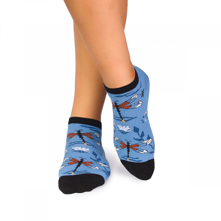 Sosete scurte barbati - Sosete scurte bumbac Fine Cotton Sealife Libelula Albastru