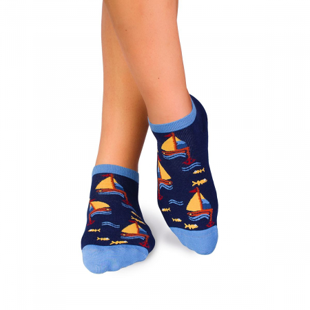 Sosete scurte barbati - Sosete scurte bumbac Fine Cotton Sealife Vaporase Albastru inchis