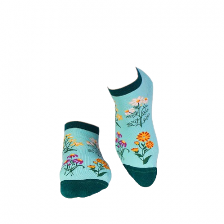Sosete scurte bumbac, model floral, Menta [5]