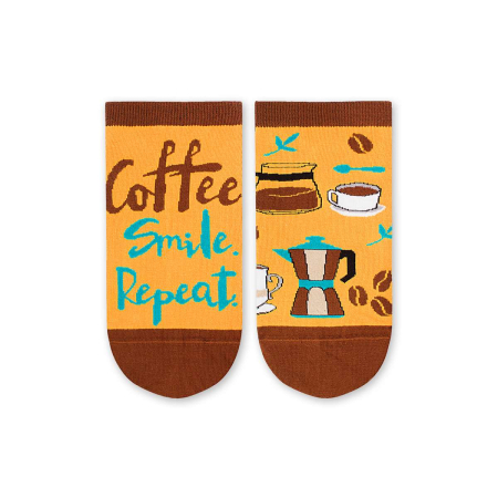 Sosete amuzante unisex - Sosete scurte bumbac organic ARTY SOCKS Sneaker Coffee