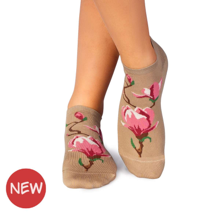 Sosete Dama - Sosete Scurte din Bambus cu Magnolie Bej