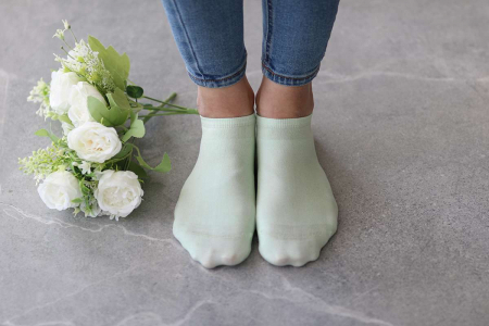 Șosete scurte din Bumbac Mercerizat verde pal [2]