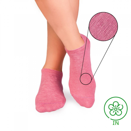 Sosete scurte copii - Sosete scurte din in si bumbac LINEN SNEAKER SOCKS Rose Ashes