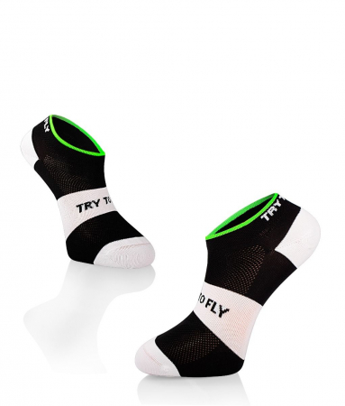 Sosete Ciclism - Sosete scurte pentru ciclism CYCLING SNEAKER SOCKS Meryl® Skinlife Black-White