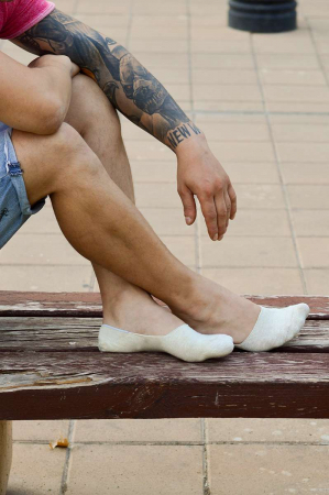 Sosete tip talpici din in si bumbac Ecru [5]