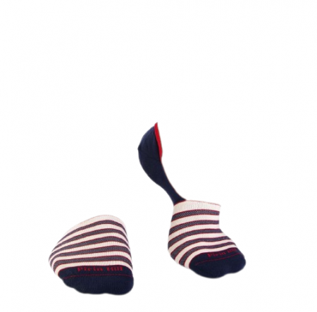 Sosete tip talpici INVISIBLE ORGANIC SOCKS Lines Navy Blue [4]