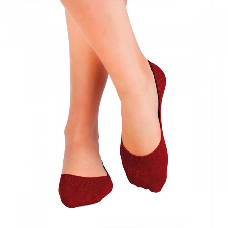 Sosete scurte copii - Sosete tip talpici SUPER INVISIBLE ORGANIC SOCKS Bordeaux