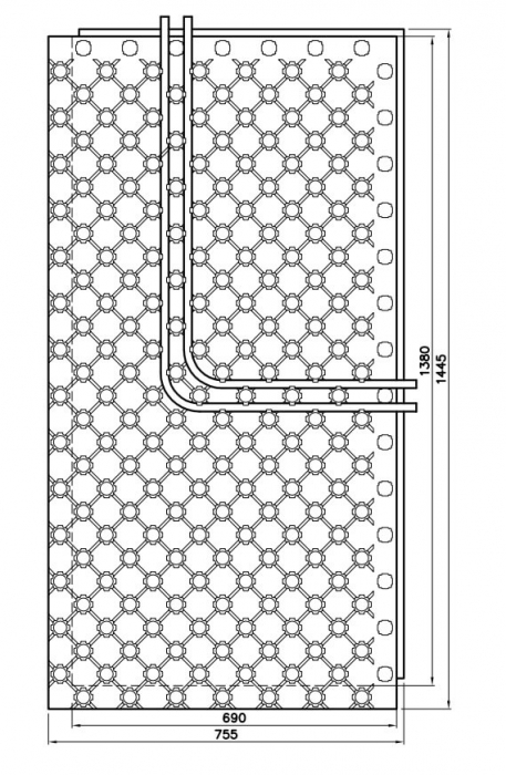 Placa cu nuturi pentru incalzire in pardoseala Fragmat Stirotermal DUO 32 1380 x 690 mm [3]