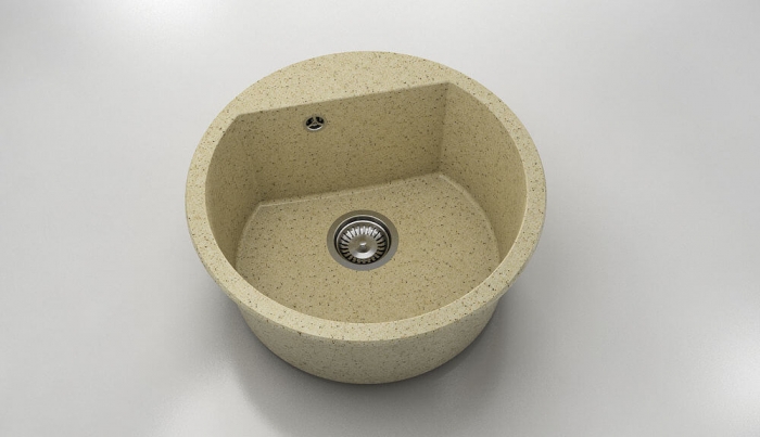 Chiuveta bucatarie rotunda cu montaj pe blat, Fat, 51 cm [1]