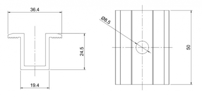 Clema mijloc pentru profil aluminiu panouri fotovoltaice [2]