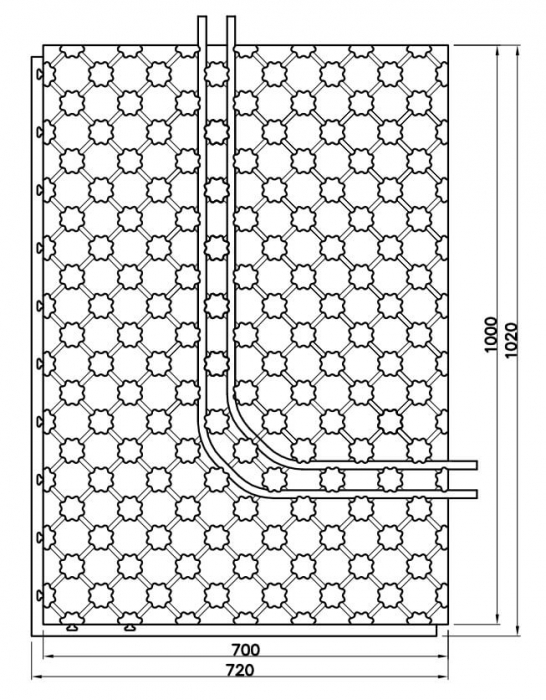 Placa cu nuturi pentru incalzire in pardoseala Fragmat Stirotermal CLASSIC 1000 x 700 mm [3]
