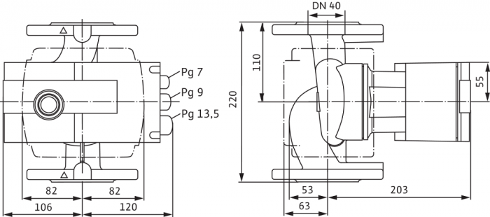 Pompa de circulatie cu flansa Wilo Stratos 40/1-8, 220 mm [2]