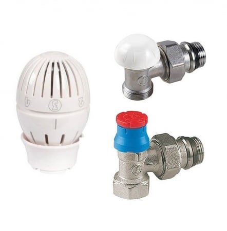 Set robineti coltar, tur-retur cu cap termostatat Giacomini R470FX003, 1/2" [0]