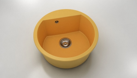 Chiuvete - Chiuveta bucatarie rotunda cu montaj pe blat, Fat, 51 cm