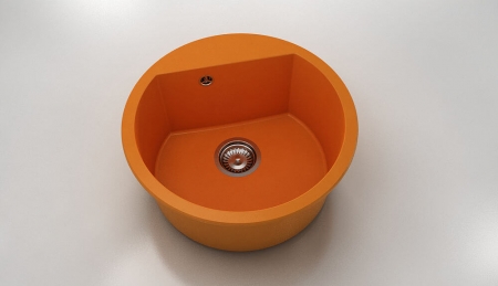 Chiuvete - Chiuveta bucatarie rotunda cu montaj pe blat, Fat, 51 cm