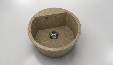 Chiuvete - Chiuveta bucatarie rotunda cu montaj pe blat, Fat, 51 cm