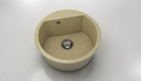 Chiuvete - Chiuveta bucatarie rotunda cu montaj pe blat, Fat, 51 cm