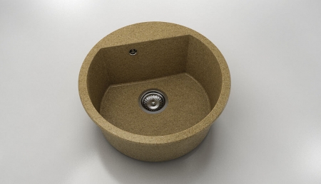 Chiuvete - Chiuveta bucatarie rotunda cu montaj pe blat, Fat, 51 cm