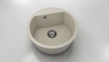 Chiuvete - Chiuveta bucatarie rotunda cu montaj pe blat, Fat, 51 cm