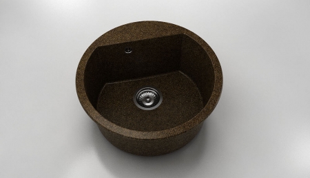 Chiuvete - Chiuveta bucatarie rotunda cu montaj pe blat, Fat, 51 cm