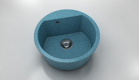 Chiuvete - Chiuveta bucatarie rotunda cu montaj pe blat, Fat, 51 cm