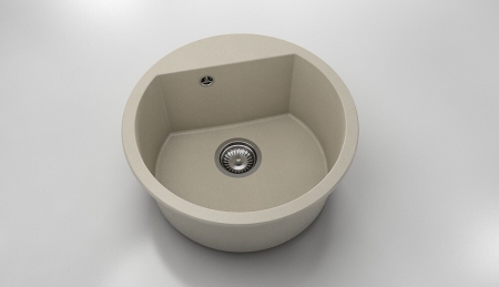 Chiuvete - Chiuveta bucatarie rotunda cu montaj pe blat, Fat, 51 cm