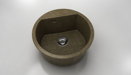Chiuvete - Chiuveta bucatarie rotunda cu montaj pe blat, Fat, 51 cm