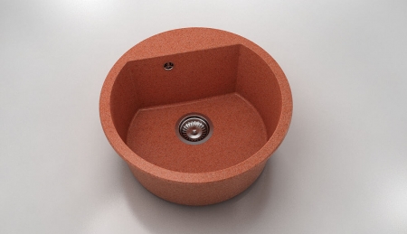 Chiuvete - Chiuveta bucatarie rotunda cu montaj pe blat, Fat, 51 cm