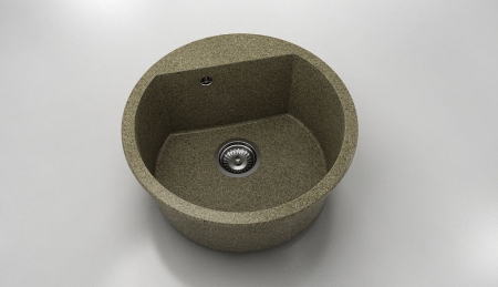 Chiuvete - Chiuveta bucatarie rotunda cu montaj pe blat, Fat, 51 cm
