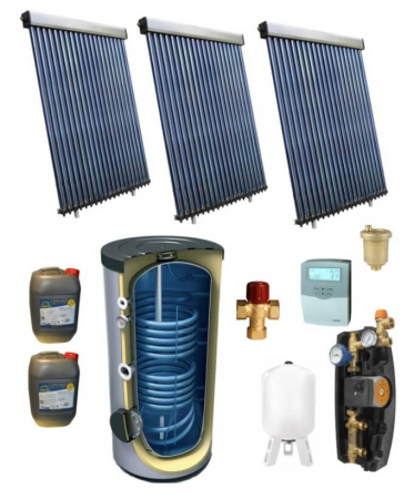 Pachete panouri solare - Pachet panou solar pentru 15 persoane cu boiler bivalent de 750l