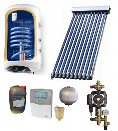 Pachete panouri solare - Pachet panou solar cu colector de 15 tuburi, boiler 150l monovalent, pentru 3 persoane