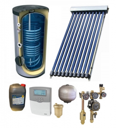 Pachete panouri solare - Pachet panou solar cu 20 de tuburi, boiler 160l bivalent, 3P confort, WiFi, A++